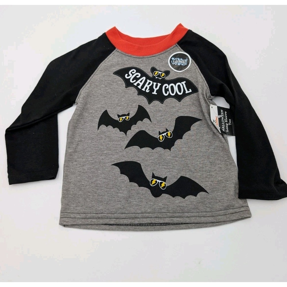 NWT 2T BOY'S HALLOWEEN THEMED GLOW-IN-THE-DARK SHIRT ~ "SCARY COOL"
